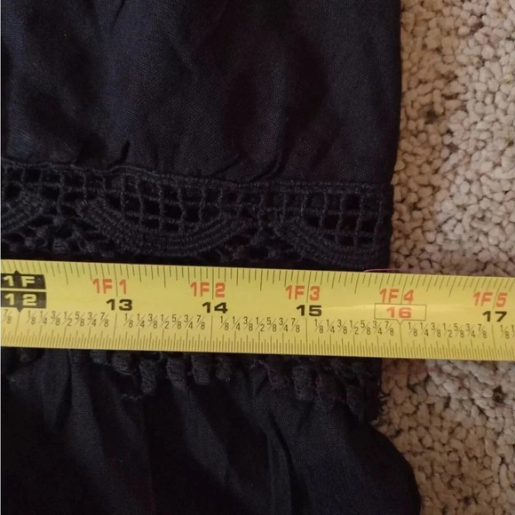 - Black Boheme Maxi Dress Adjustable Spaghetti Straps Lace Detail Size L - Picture 9 of 11